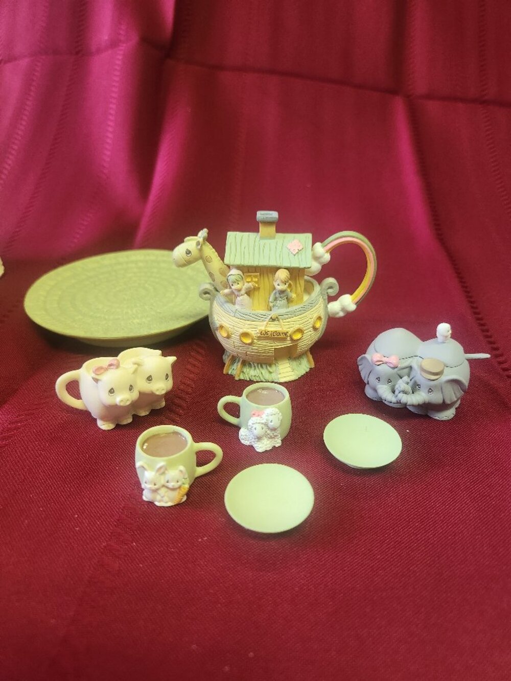 Enesco Precious Moments Noahs Ark Mini Tea Set Vintage 1996